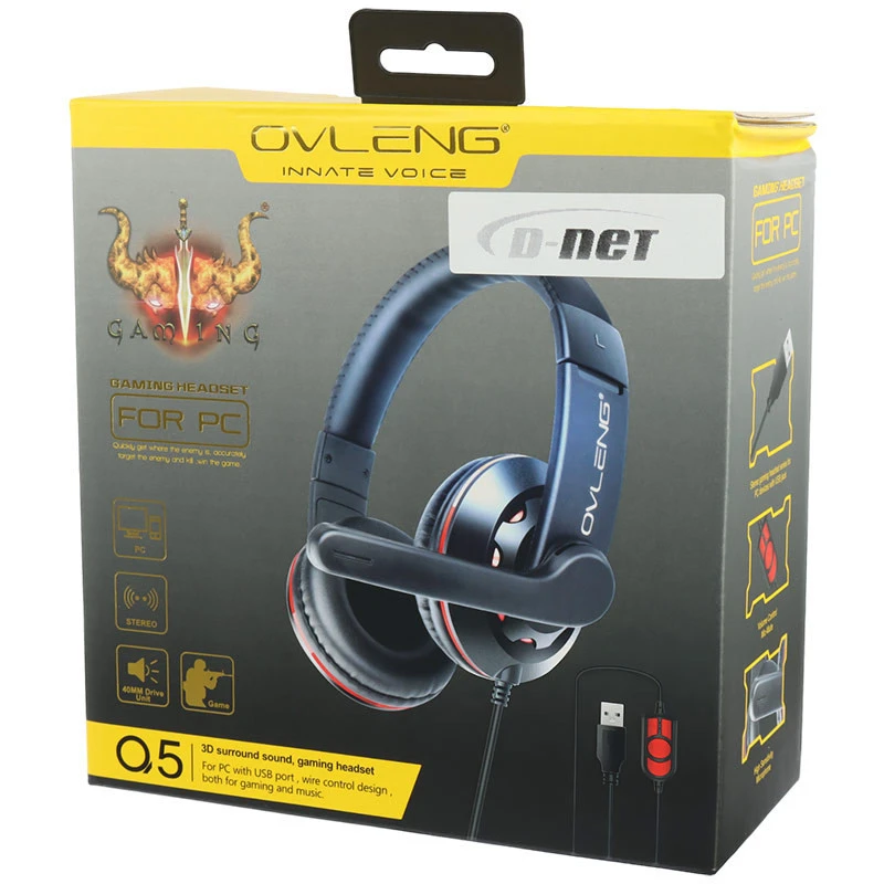 هدست گیمینگ سیم دار D-Net OV-Q5