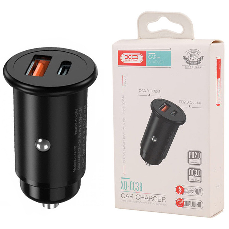 شارژر فندکی فست شارژ XO XO-CC38 QC3.0 PD2.0 3A 20W