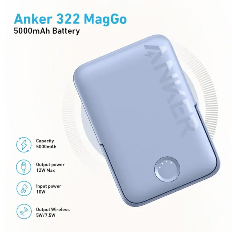 پاور بانک بی سیم فست شارژ 5000 انکر Anker A1618 12W