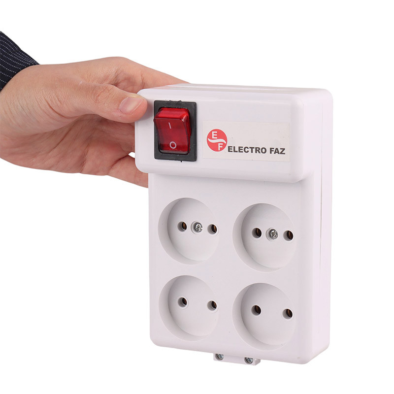 چند راهی 4 خانه برق بدون سیم الکترو فاز Electro Faz بسته 2 عددی شرینک