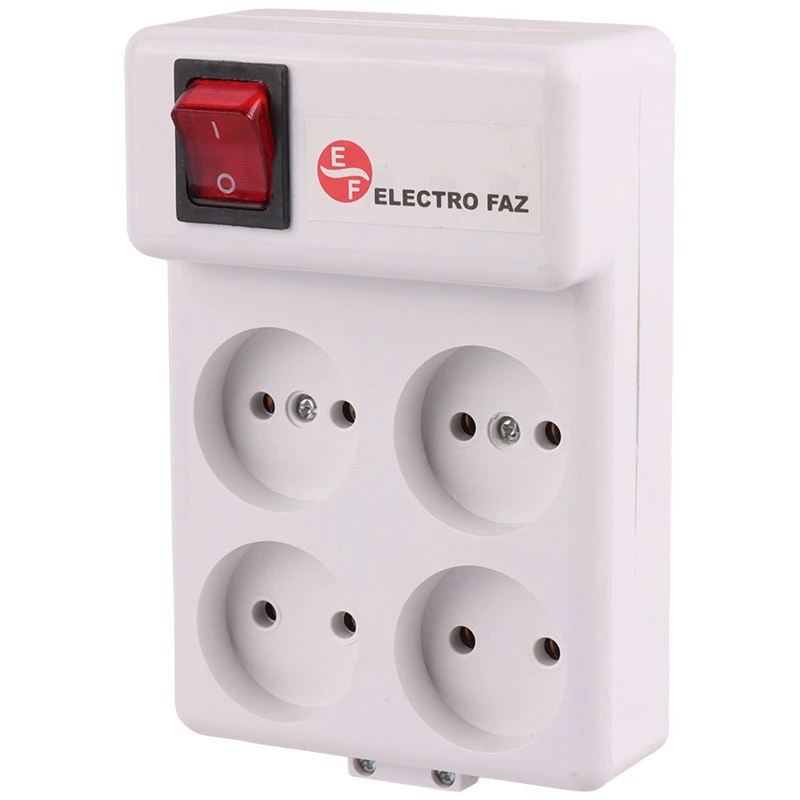 چند راهی 4 خانه برق بدون سیم الکترو فاز Electro Faz بسته 2 عددی شرینک
