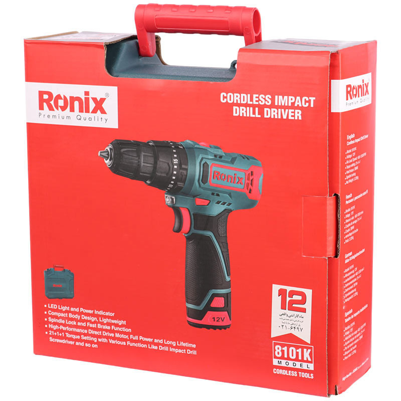 کیت دریل پیچ گوشتی شارژی چکشی Ronix 8101K