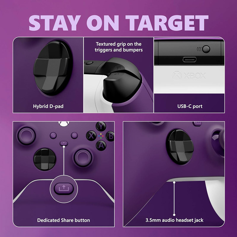 دسته بازی بی سیم Microsoft XBOX Series X/S Astral Purple