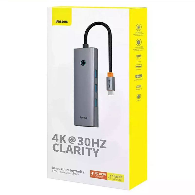هاب 6 پورت Type-C باسئوس UltraJoy Series BS-OH151 B00052802811-00