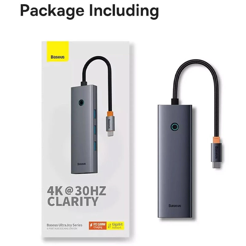 هاب 6 پورت Type-C باسئوس UltraJoy Series BS-OH151 B00052802811-00