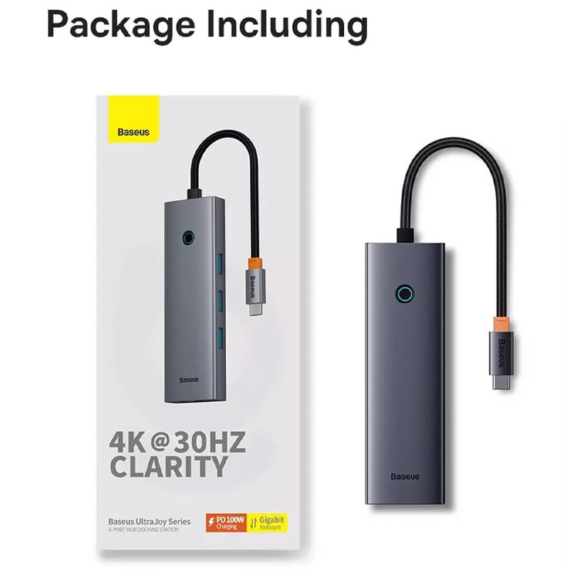 هاب 6 پورت Type-C باسئوس UltraJoy Series BS-OH151 B00052802811-00