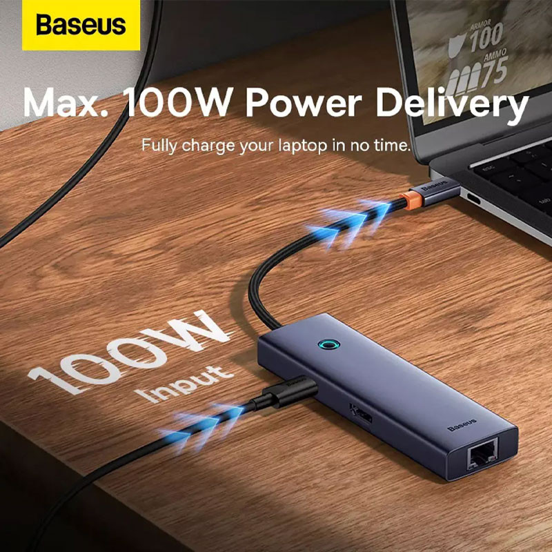 هاب Baseus UltraJoy Series BS-OH151 USB 3.0/HDMI/RJ45/Type-C PD To Type-C