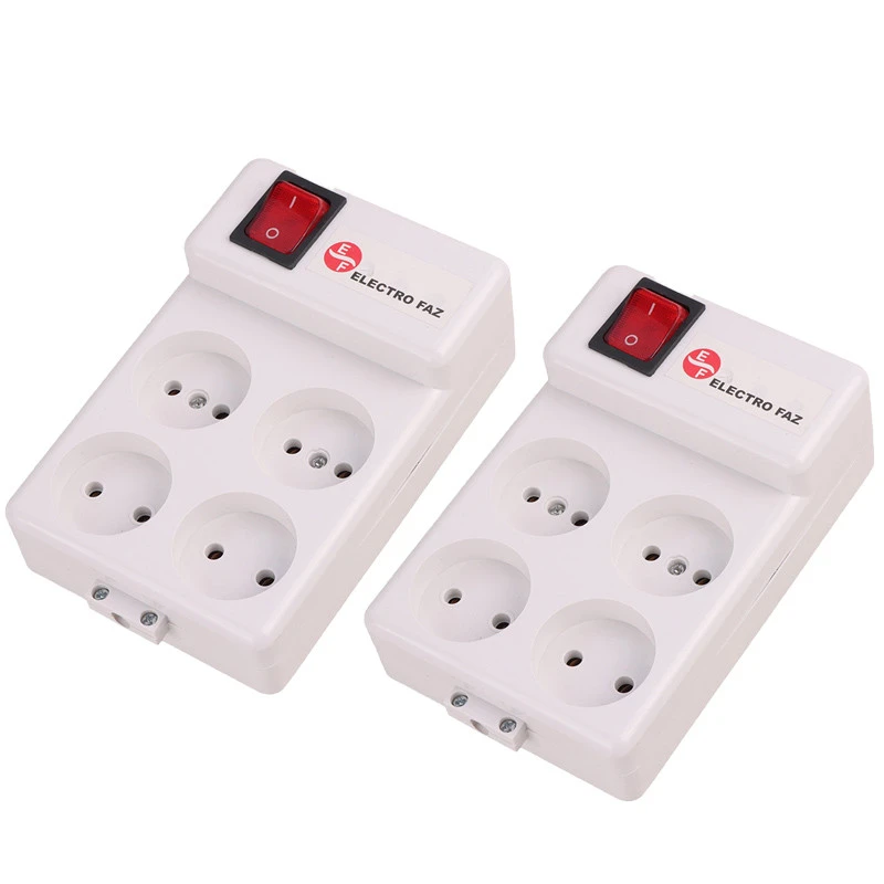 چند راهی 4 خانه برق بدون سیم الکترو فاز Electro Faz بسته 2 عددی شرینک