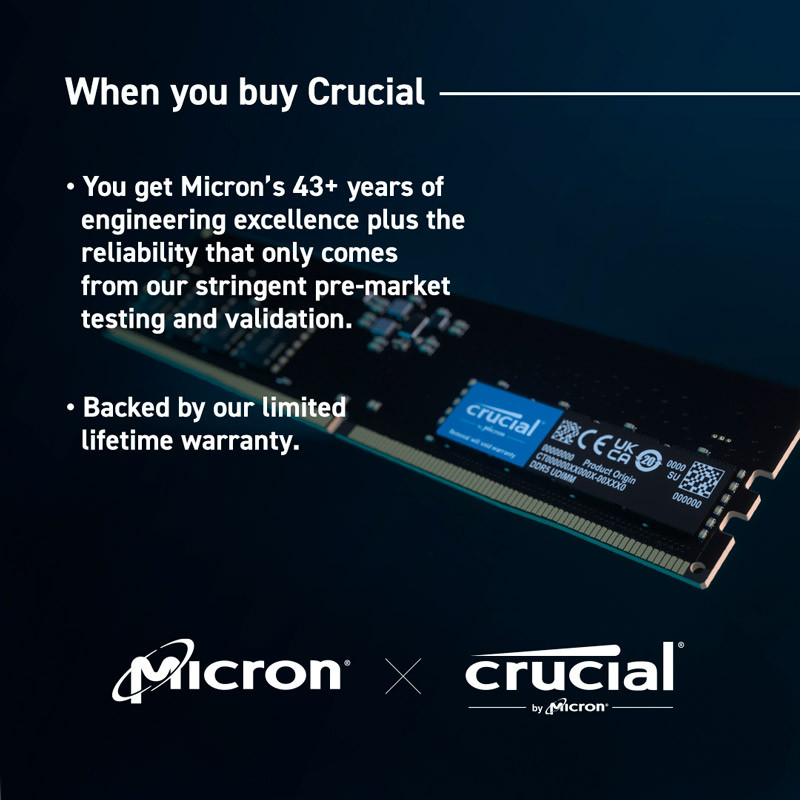 رم کامپیوتر Crucial CT16G56C46U5 DDR5 16GB 5600MHz CL46 Single