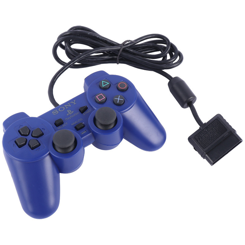 دسته بازی تک شوکدار Sony PS2 آبی