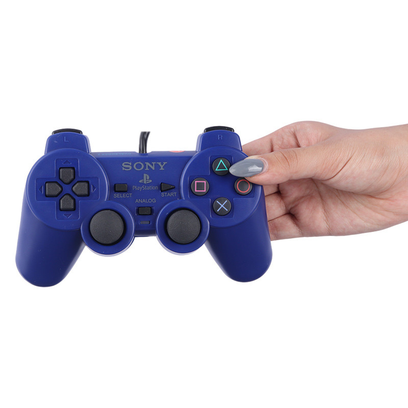 دسته بازی تک شوکدار Sony PS2 آبی