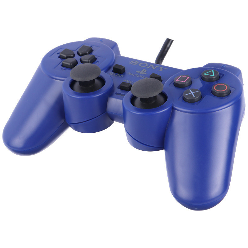 دسته بازی تک شوکدار Sony PS2 آبی