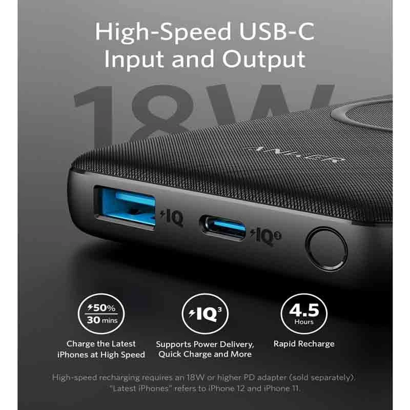 پاور بانک بی سیم فست شارژ 10000 انکر Anker PowerCore III Sense 10K A1617 PD 18W