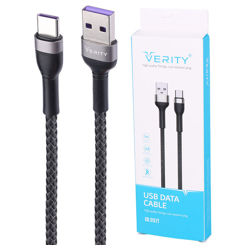 کابل تایپ سی فست شارژ Verity CB3157T 1m