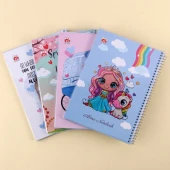 دفتر سیمی 80 برگ طرح فانتزی دخترانه نهال آلما کد 7883