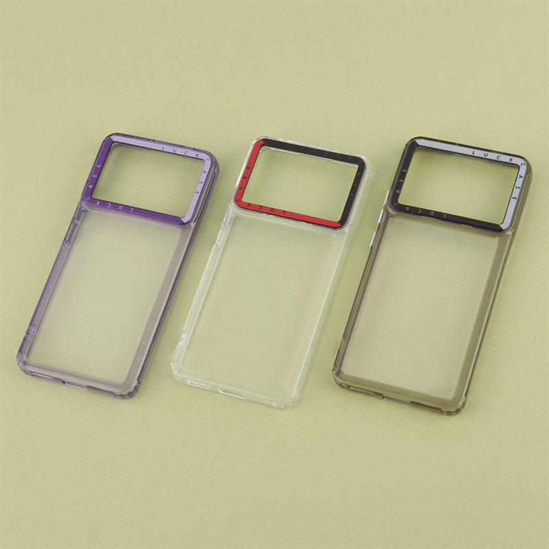 قاب PC پشت شفاف Lucky Case دور رنگی Xiaomi Poco X6 Pro