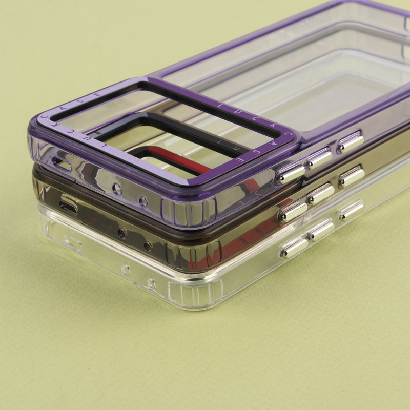 قاب PC پشت شفاف Lucky Case دور رنگی Xiaomi Poco X6 Pro