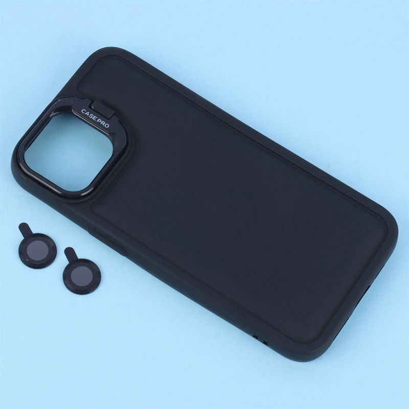 قاب طرح سولید کیس Case.Pro استند شو + محافظ لنز رینگی iPhone 13 / 14