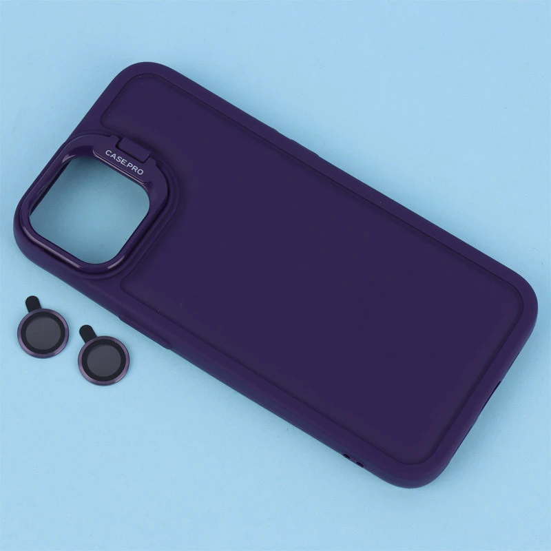 قاب طرح سولید کیس Case.Pro استند شو + محافظ لنز رینگی iPhone 13 / 14