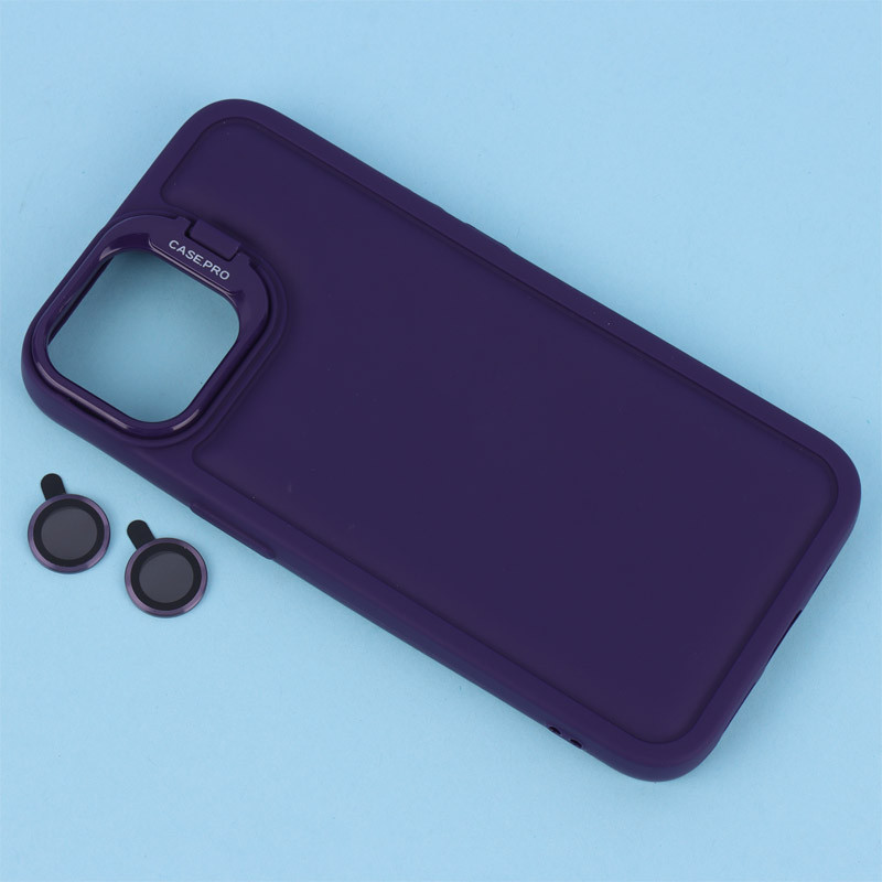 قاب طرح سولید کیس Case.Pro استند شو + محافظ لنز رینگی iPhone 13 / 14