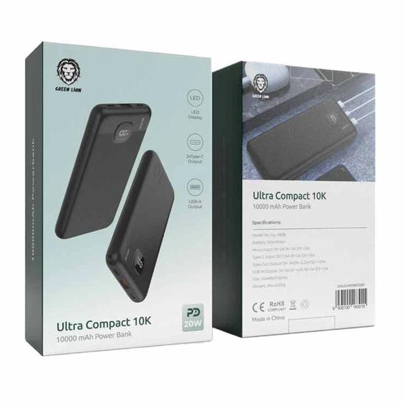 پاور بانک فست شارژ گرین لاین Ultra Compact PD 20W ظرفیت 10000 میلی آمپر ساعت