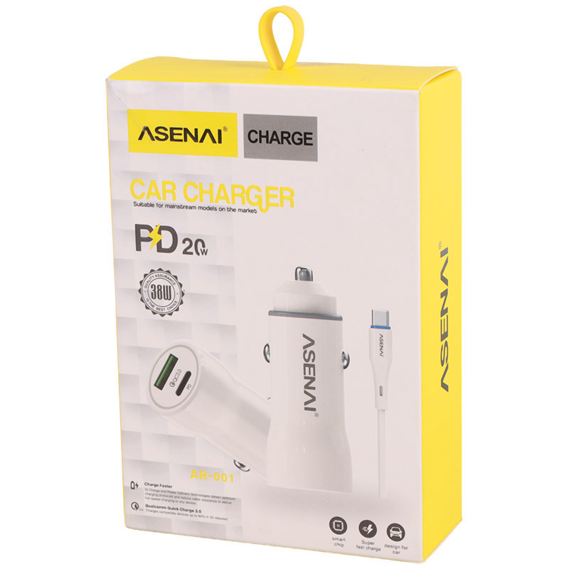 شارژر فندکی فست شارژ Asenai AR-001 QC3.0 PD 3A 38W