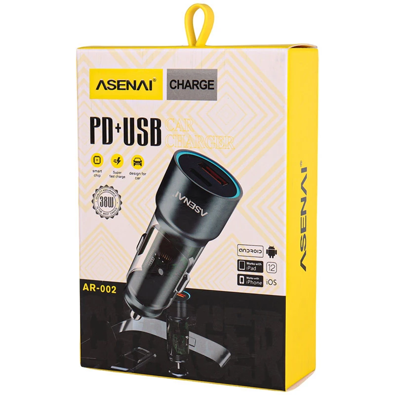 شارژر فندکی فست شارژ Asenai AR-002 QC3.0 PD 3A 20W