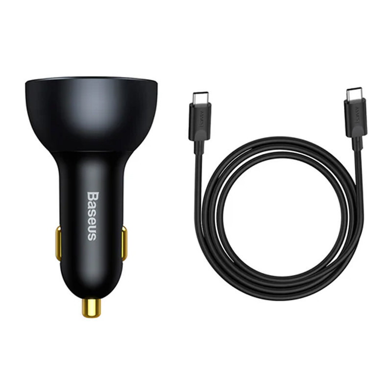 شارژر فندکی فست شارژ Baseus TZCCZM-0G 5A QC5.0 PD 100W + کابل تبدیل تایپ سی
