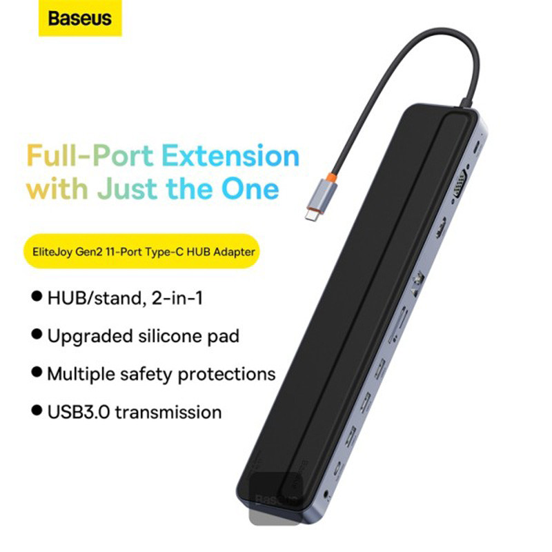 هاب 11 پورت Type-C باسئوس Elitejoy Gen2 WKSX030013