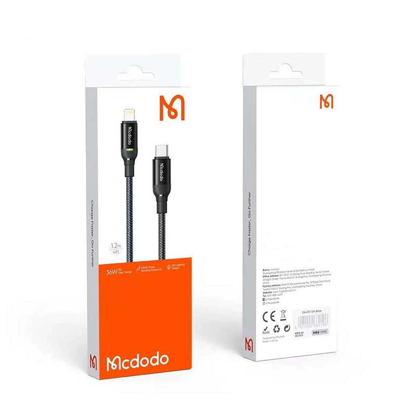 کابل تبدیل فست شارژ Mcdodo CA-272 Type-C To Lightning 3A PD 36W 1.2m