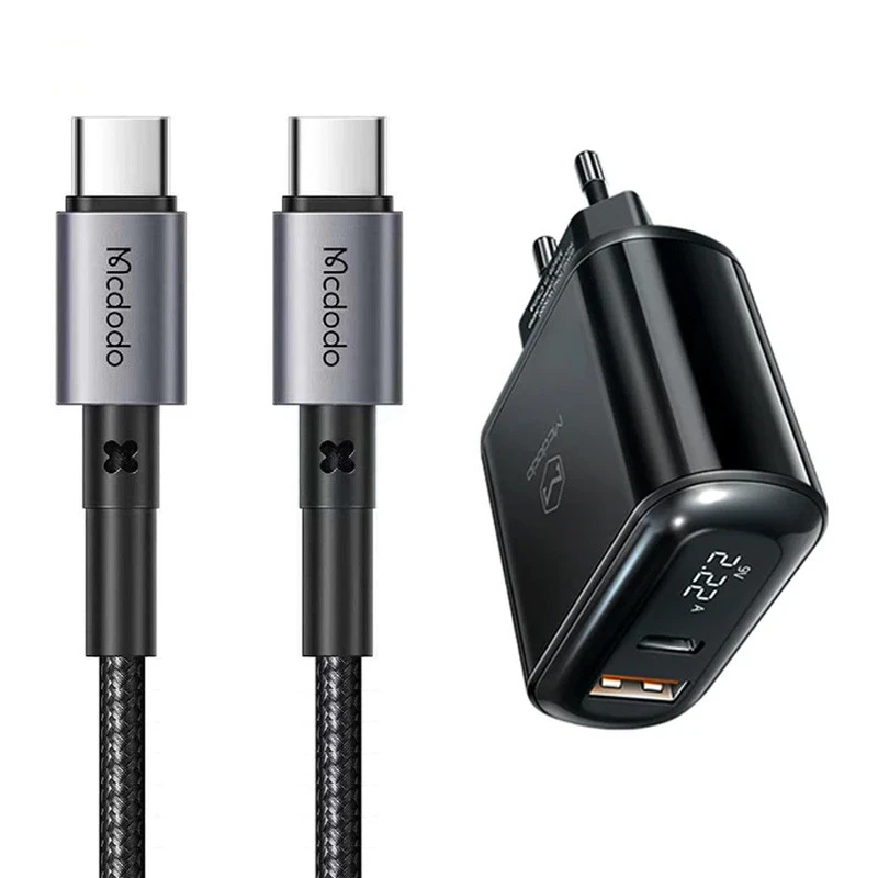 شارژر دیواری فست شارژ Mcdodo LCH-717 2Port 3A QC3.0 PD3.0 20W + کابل تبدیل تایپ سی