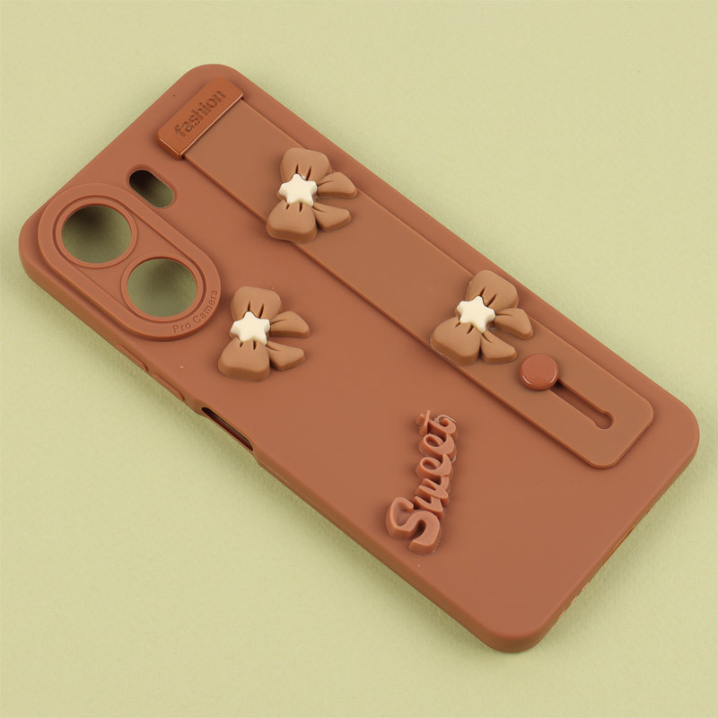 قاب سیلیکونی ژله ای دستبندی محافظ لنزدار Xiaomi Redmi 13C / Poco C65