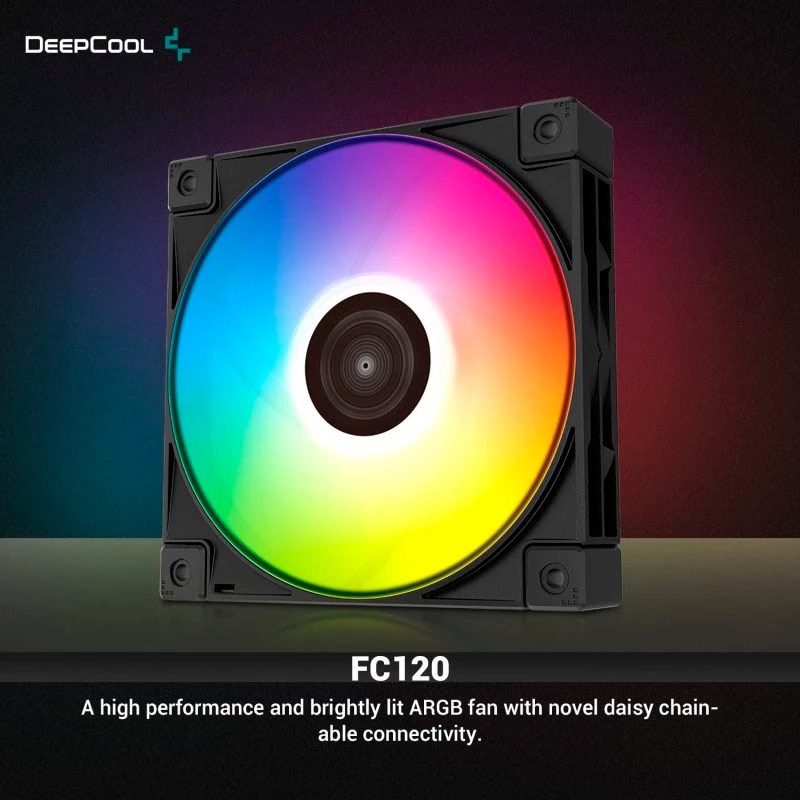 فن کیس دیپ کول DeepCool FC120 ARGB Black 12*12 بسته 3 عددی