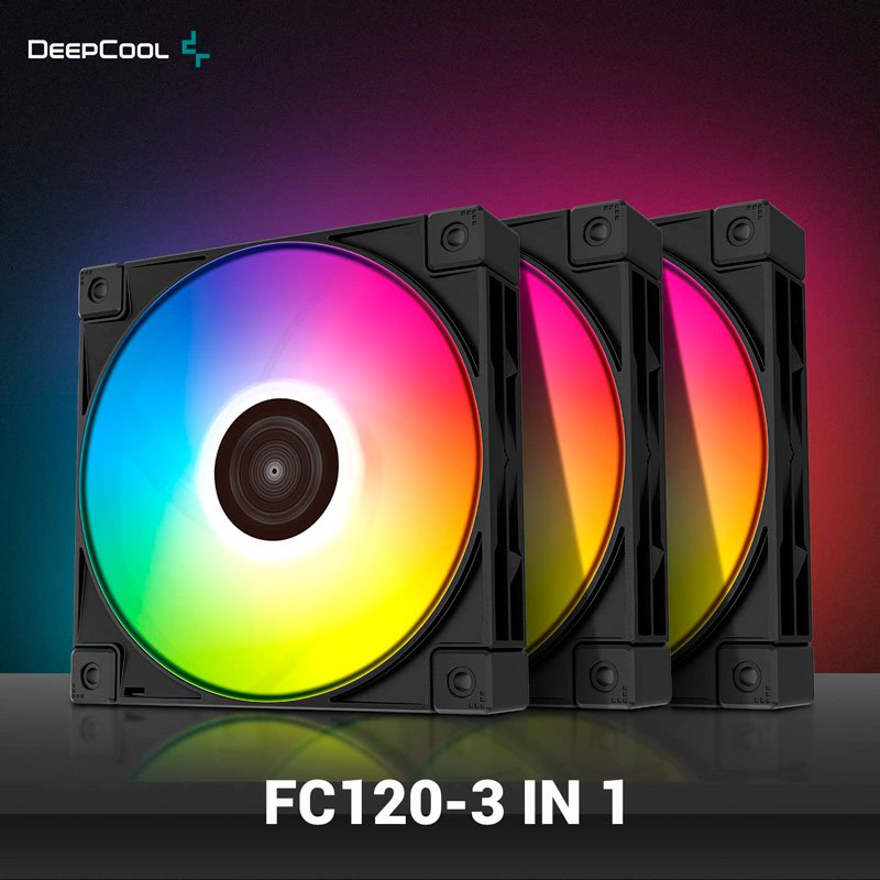 فن کیس دیپ کول DeepCool FC120 ARGB Black 12*12 بسته 3 عددی
