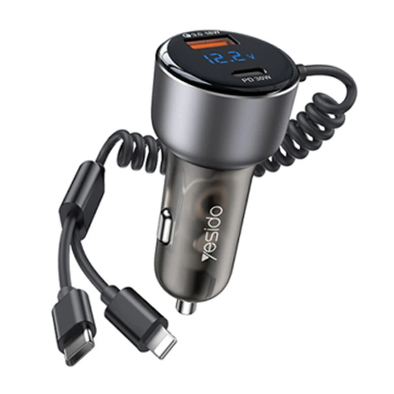 شارژر فندکی فست شارژ Yesido Y58 3A QC3.0 PD 30W