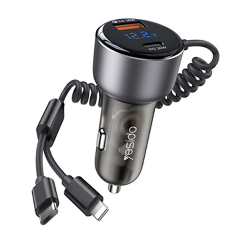 شارژر فندکی فست شارژ Yesido Y58 3A QC3.0 PD 30W