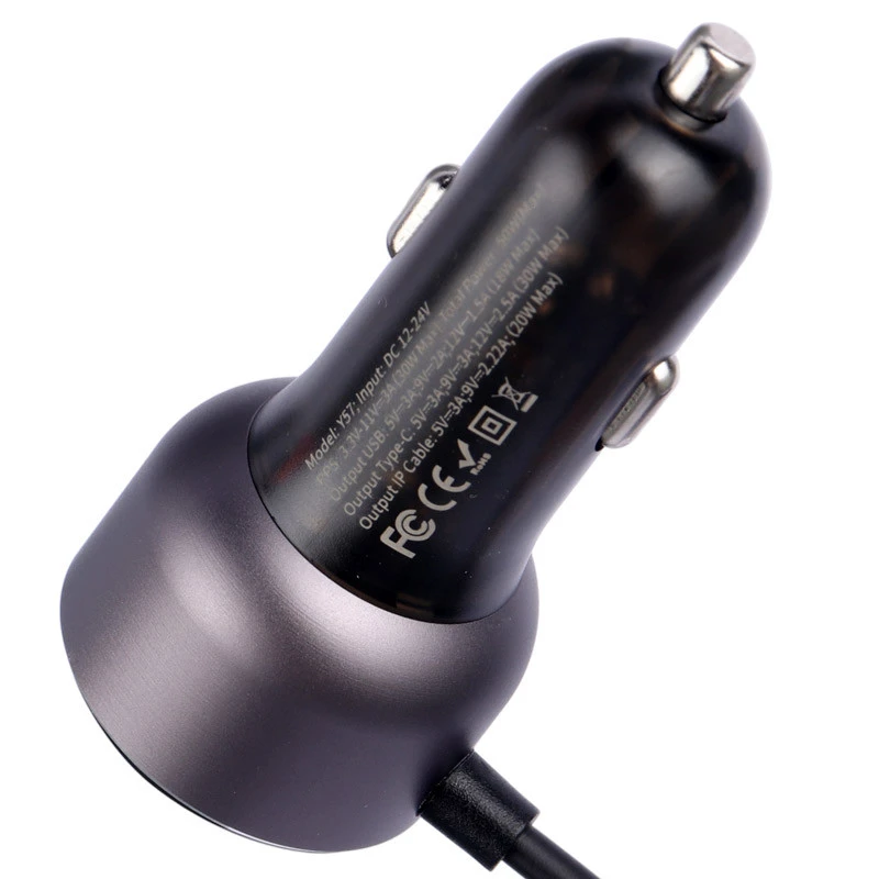 شارژر فندکی فست شارژ Yesido Y57 3A QC3.0 PD 50W