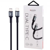 کابل تبدیل فست شارژ Yesido Type-C To Type-C CA78 60w 1.2m