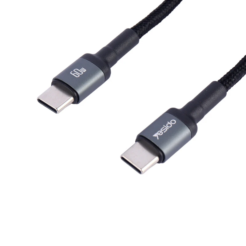 کابل تبدیل فست شارژ Yesido Type-C To Type-C CA78 60w 1.2m