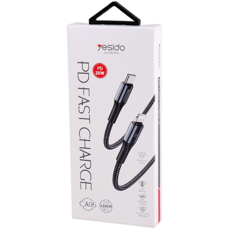 کابل تبدیل فست شارژ Yesido CA95 Type-C To Lightning PD 20W 1.2m