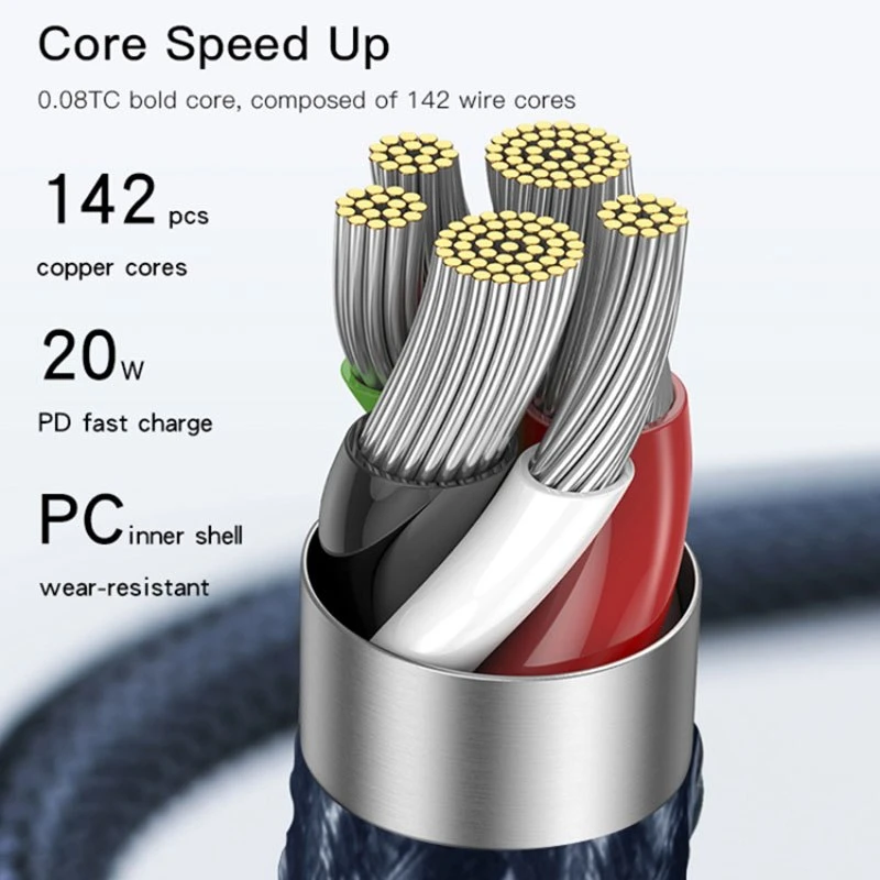 کابل تبدیل فست شارژ Yesido CA95 Type-C To Lightning PD 20W 1.2m