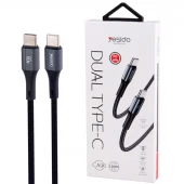 کابل تبدیل فست شارژ Yesido Type-C To Type-C CA96 PD 60w 1.2m