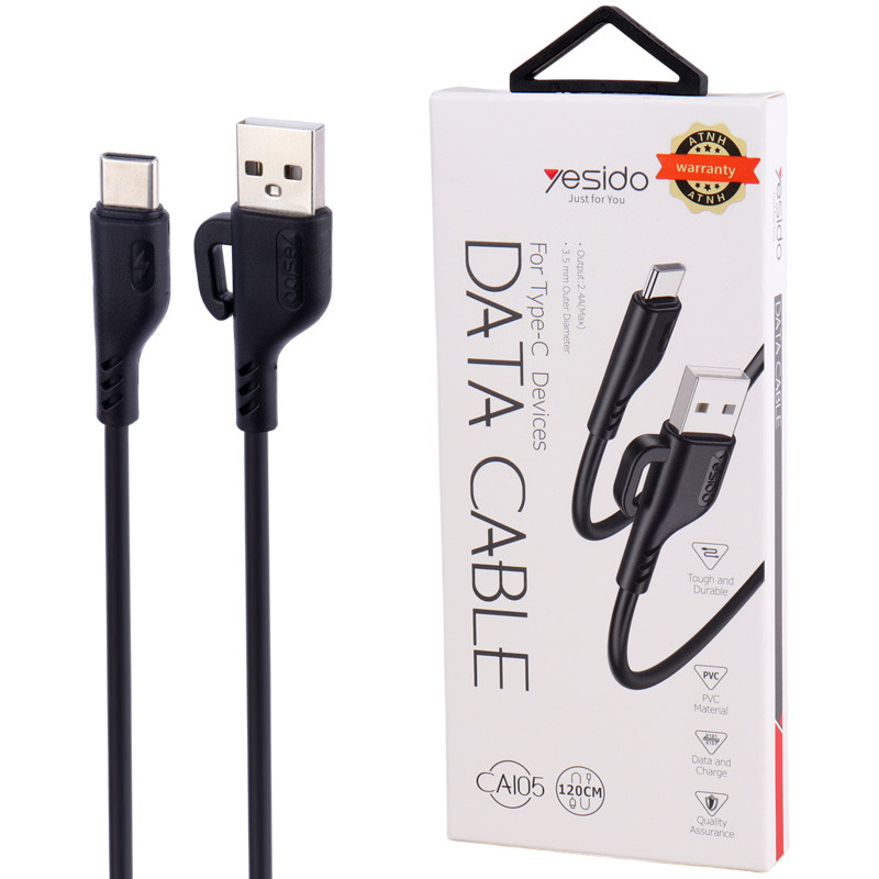 کابل تایپ سی فست شارژ Yesido CA105 2.4A 1.2m