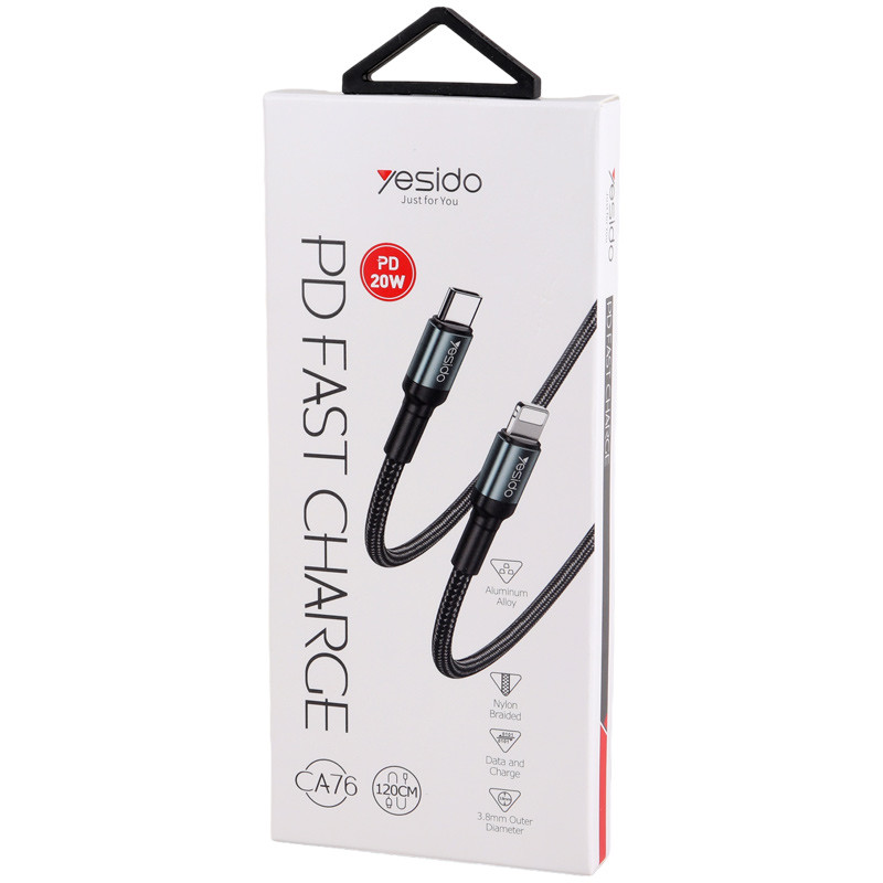 کابل تبدیل فست شارژ Yesido CA76 Type_C To Lightning PD 20W 1.2m