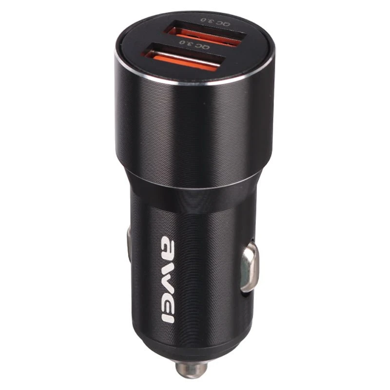شارژر فندکی فست شارژ Awei C-856 3A QC3.0 PD 18W