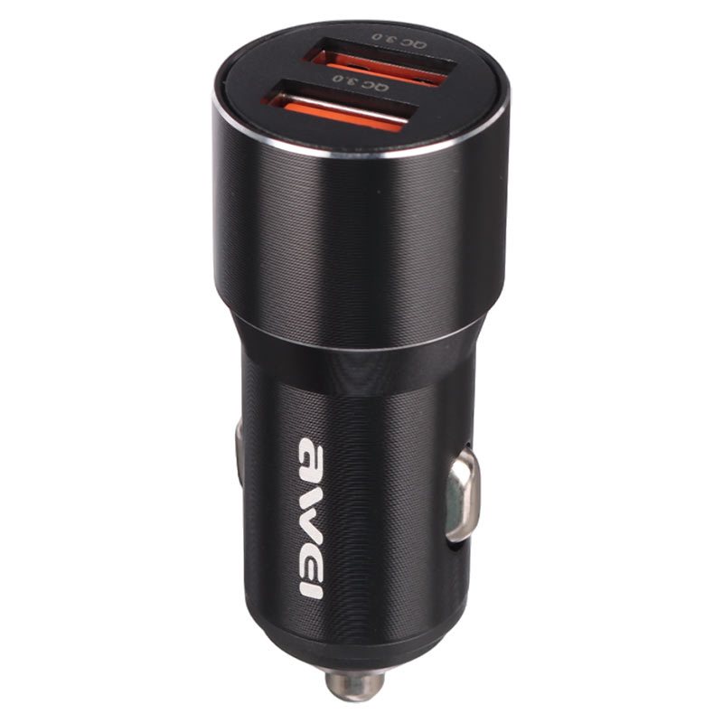 شارژر فندکی فست شارژ Awei C-856 3A QC3.0 PD 18W