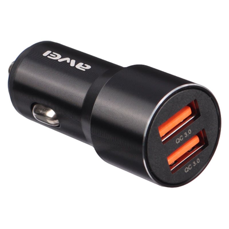 شارژر فندکی فست شارژ Awei C-856 3A QC3.0 PD 18W