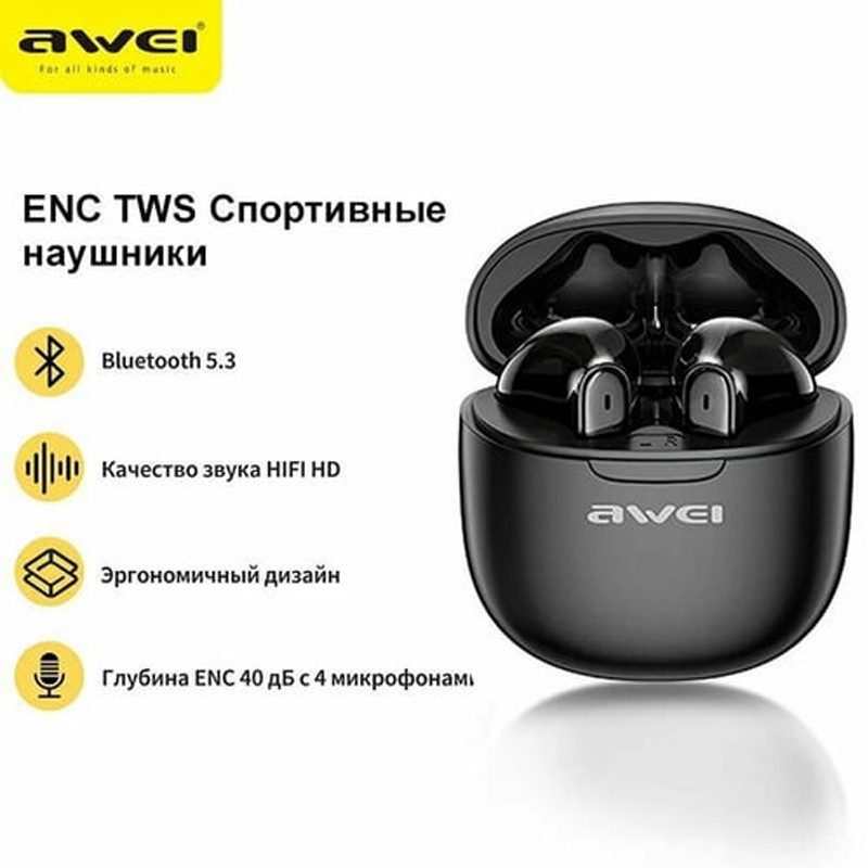 هندزفری بلوتوث دوتایی Awei T65 TWS