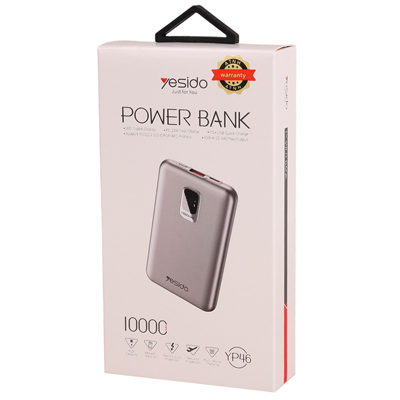 پاور بانک فست شارژ یسیدو YP46 QC3.0 PD 22.5W ظرفیت 10000 میلی آمپر ساعت