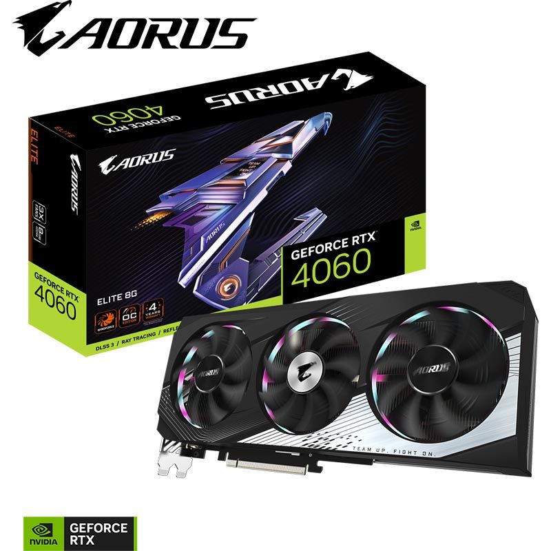 کارت گرافیک Gigabyte AORUS GeForce RTX4060 ELITE 8GB GDDR6 128Bit